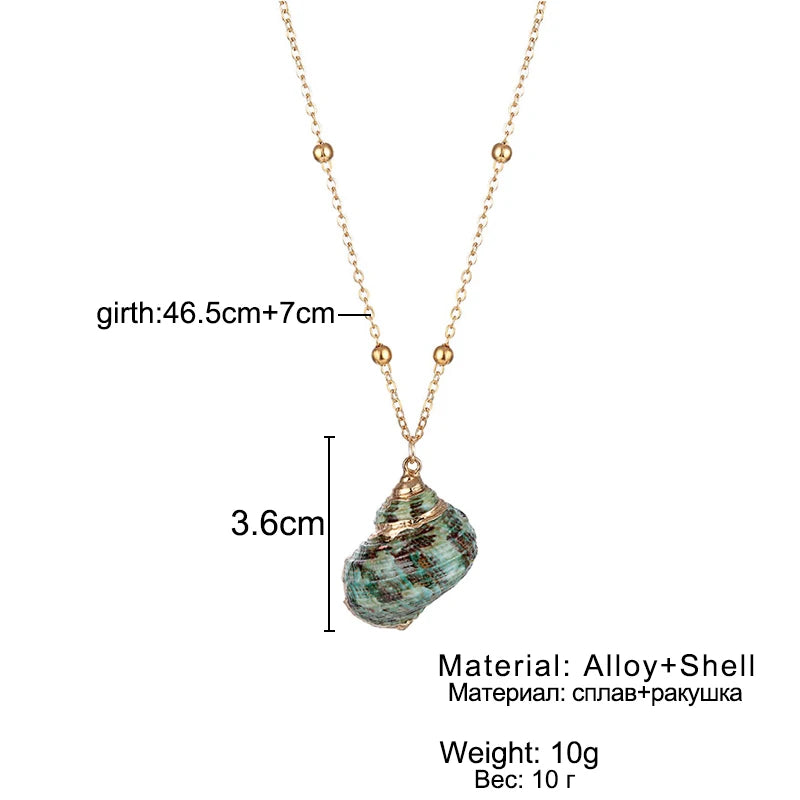 Boho Conch Shell Necklace – Summer Beach Pendant for Women