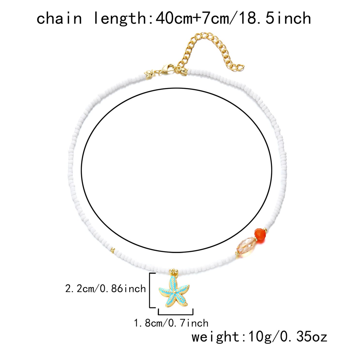 Boho Starfish Beaded Choker – Colorful Summer Necklace for Women