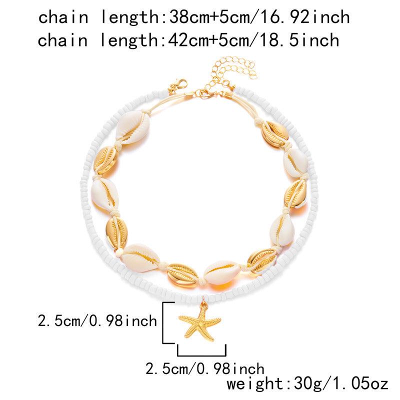 Boho Starfish Beaded Choker – Colorful Summer Necklace for Women