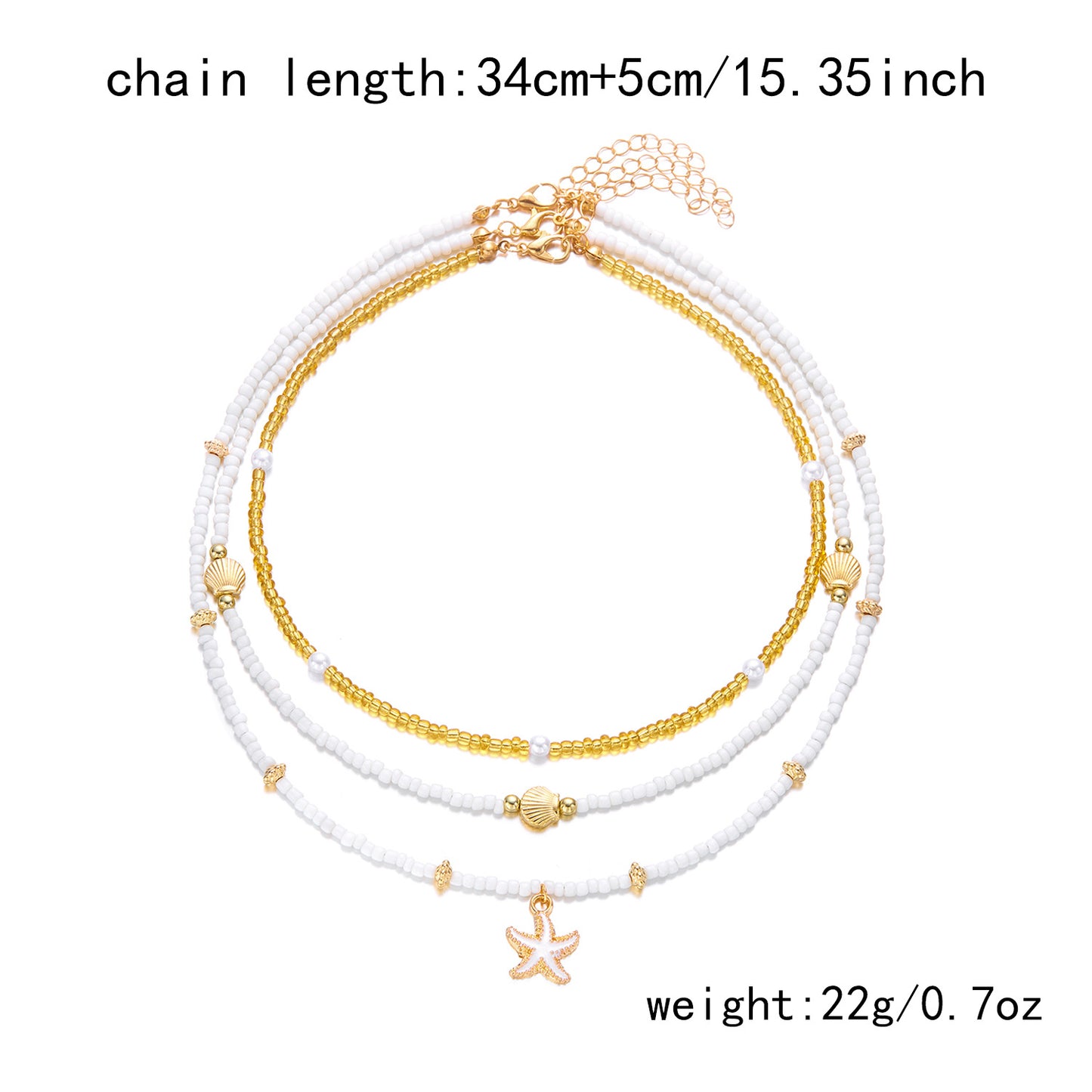Boho Starfish Beaded Choker – Colorful Summer Necklace for Women
