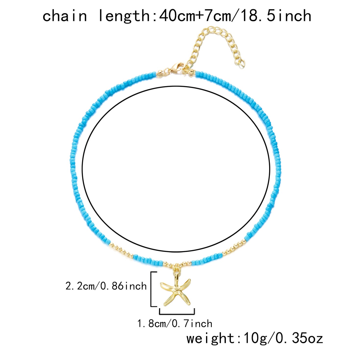 Boho Starfish Beaded Choker – Colorful Summer Necklace for Women