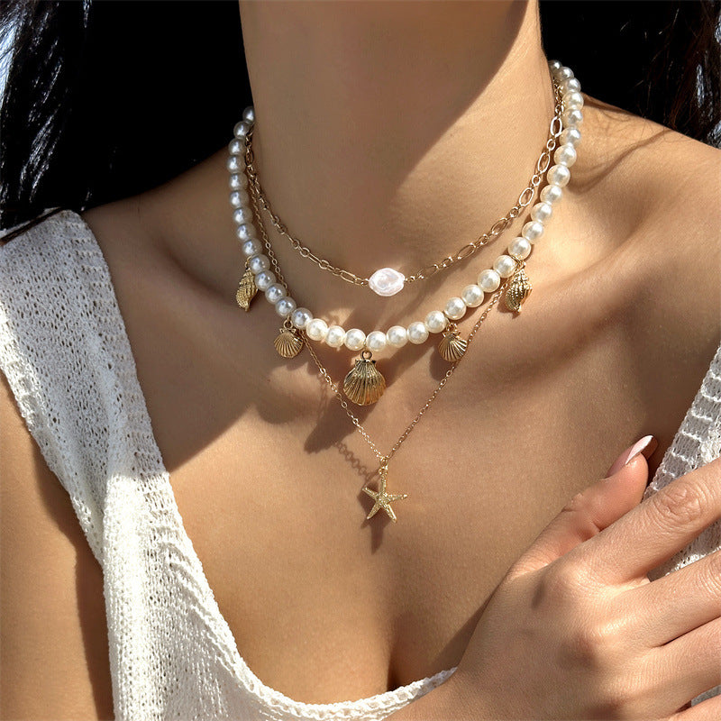 Boho Starfish Beaded Choker – Colorful Summer Necklace for Women