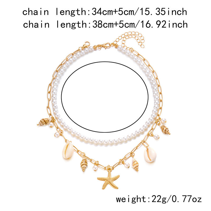 Boho Starfish Beaded Choker – Colorful Summer Necklace for Women