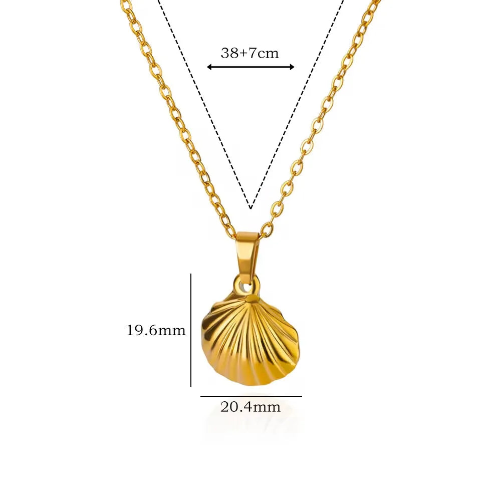 Starfish & Shell Beach Necklace – Gold/Silver Stainless Steel Choker