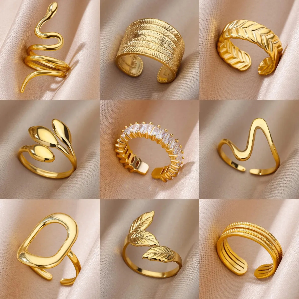316L Gold Stainless Steel Rings – Luxury Wedding Couple Rings, Never Fade
