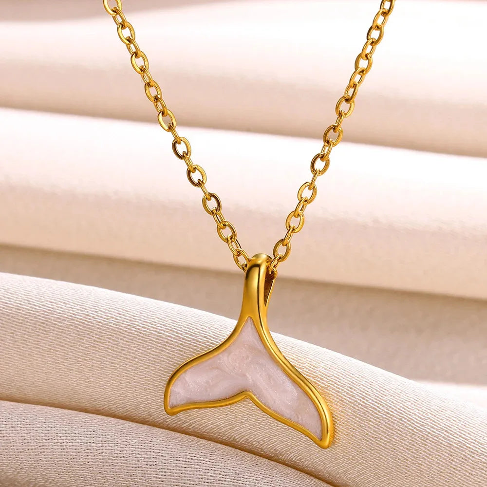 Starfish & Shell Beach Necklace – Gold/Silver Stainless Steel Choker