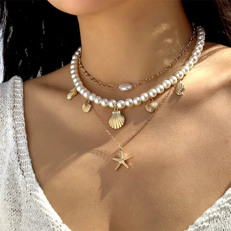 Boho Starfish Beaded Choker – Colorful Summer Necklace for Women