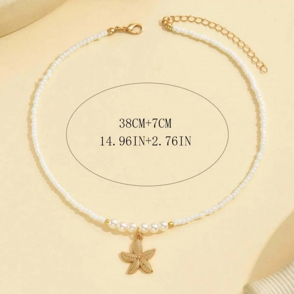 Boho Starfish Beaded Choker – Colorful Summer Necklace for Women