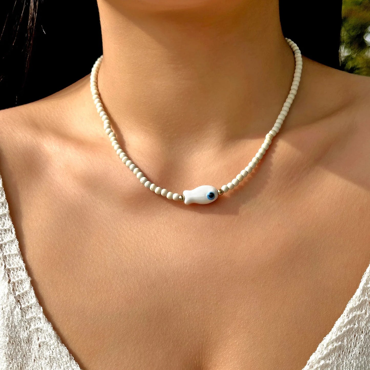 Boho Starfish Beaded Choker – Colorful Summer Necklace for Women