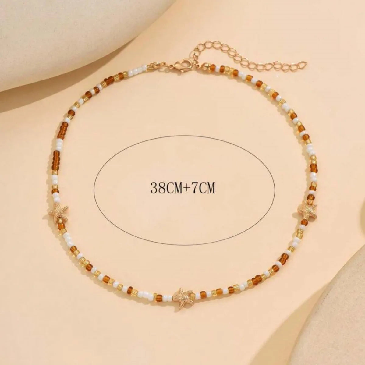 Boho Starfish Beaded Choker – Colorful Summer Necklace for Women