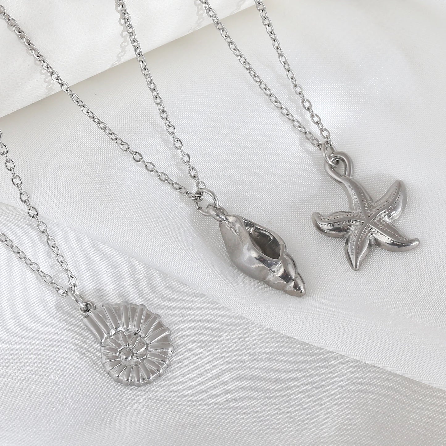 Starfish & Shell Beach Necklace – Gold/Silver Stainless Steel Choker