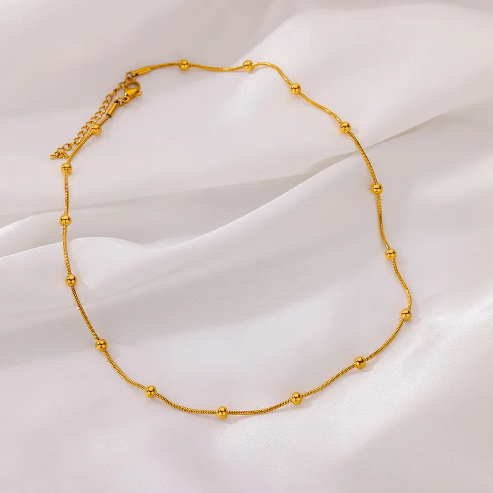 Summer Beach Starfish & Pearl Necklace – Gold Stainless Steel Pendant