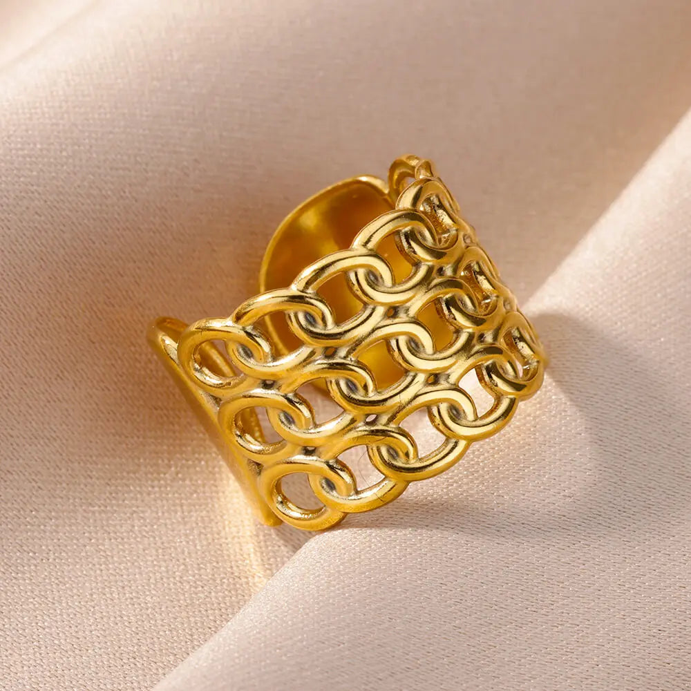 316L Gold Stainless Steel Rings – Luxury Wedding Couple Rings, Never Fade
