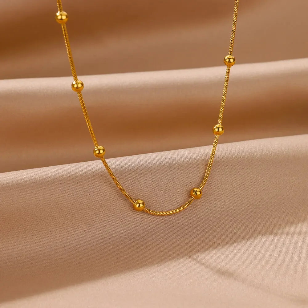 Summer Beach Starfish & Pearl Necklace – Gold Stainless Steel Pendant