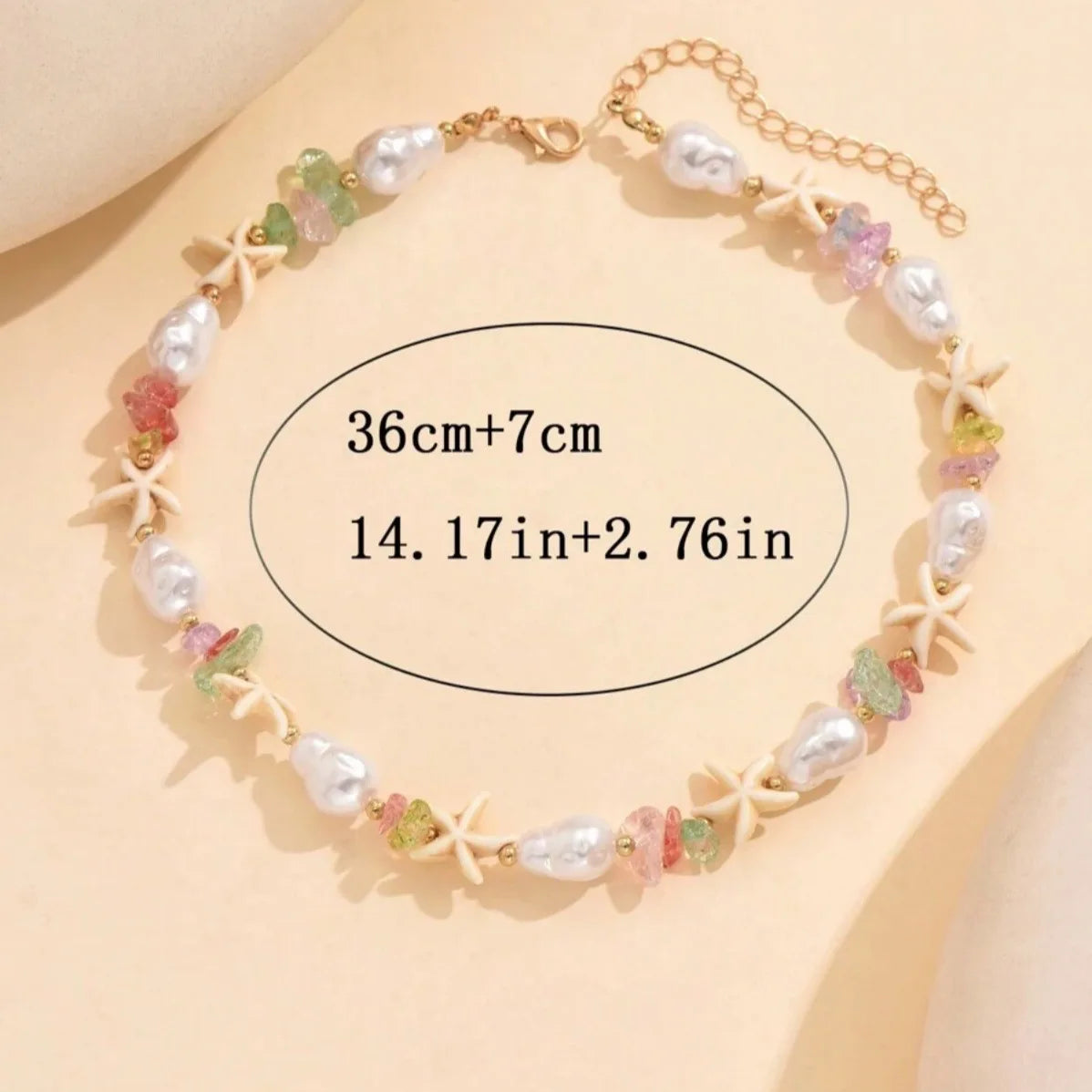 Boho Starfish Beaded Choker – Colorful Summer Necklace for Women