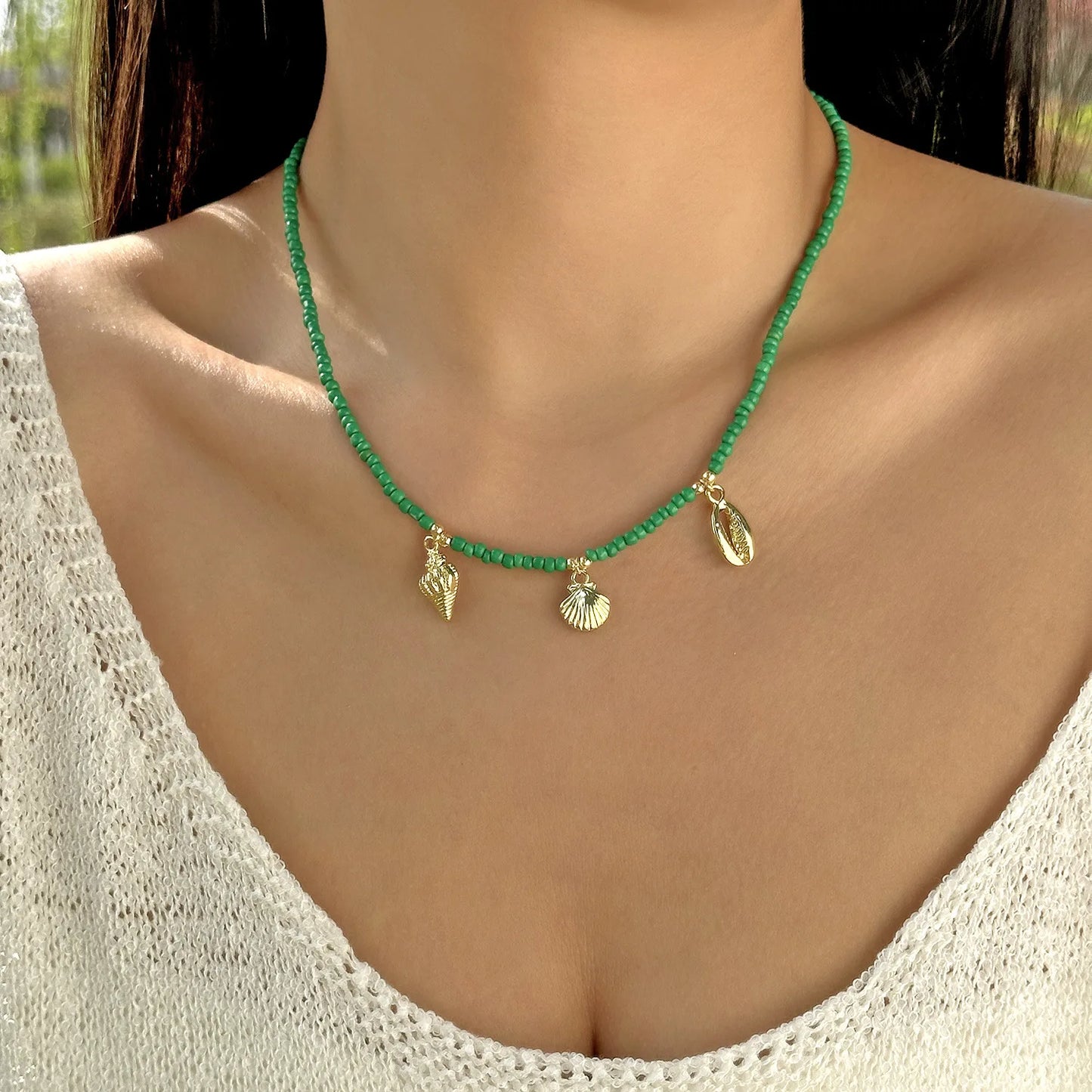 Boho Starfish Beaded Choker – Colorful Summer Necklace for Women