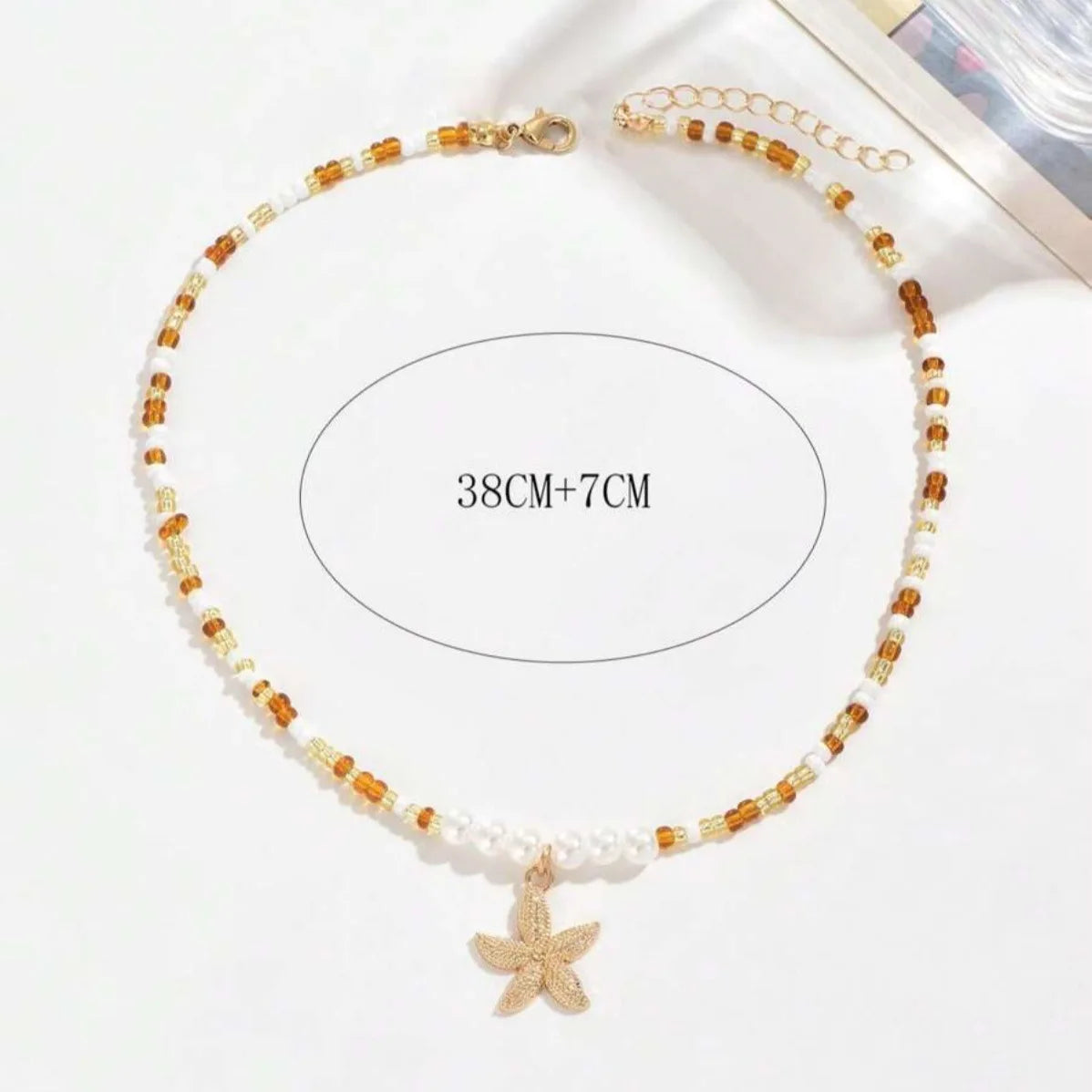 Boho Starfish Beaded Choker – Colorful Summer Necklace for Women