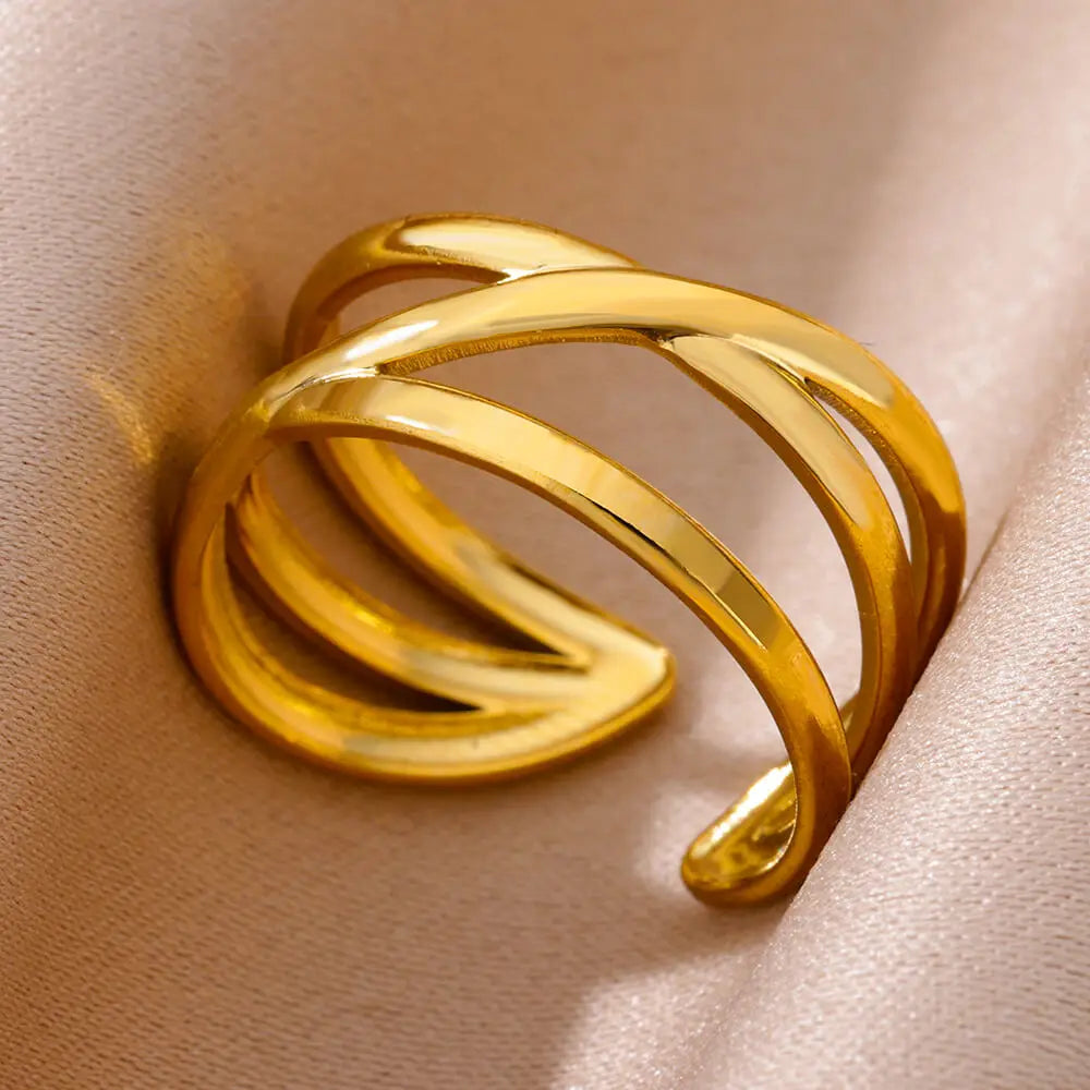 316L Gold Stainless Steel Rings – Luxury Wedding Couple Rings, Never Fade