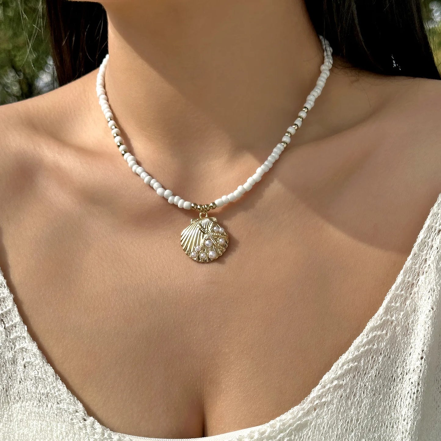 Boho Starfish Beaded Choker – Colorful Summer Necklace for Women